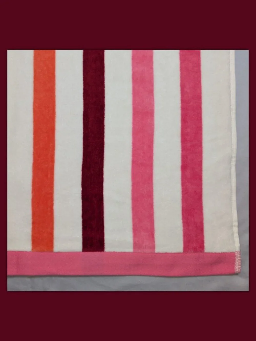 NWOT Kate Spade New York Beach Towel - Striped - Pink, White, Maroon, Orange
